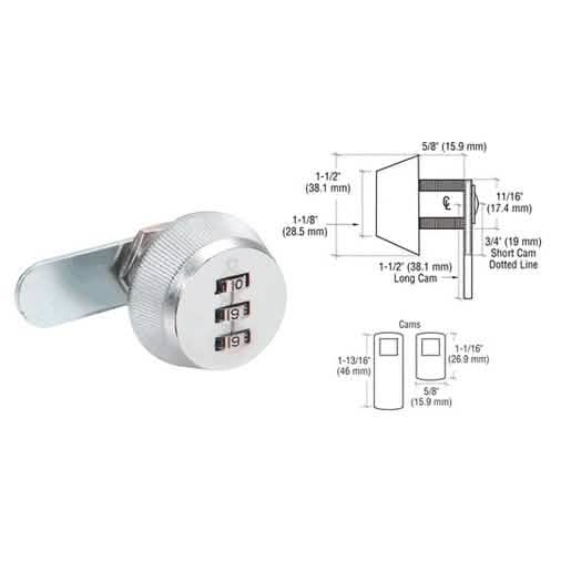 CRL Chrome Plated Combination Lock - Secure, stylish, and easy-to-use for home or office.