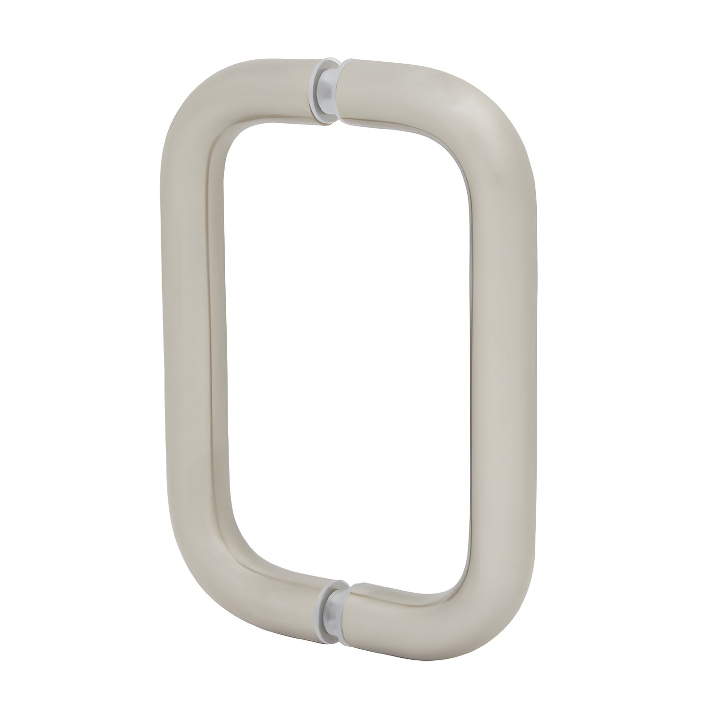 BPD6BN squared U-shaped solid brass pull handle, 3/4" dia, brushed nickel, for 1/4-1/2" glass (6" c-c)