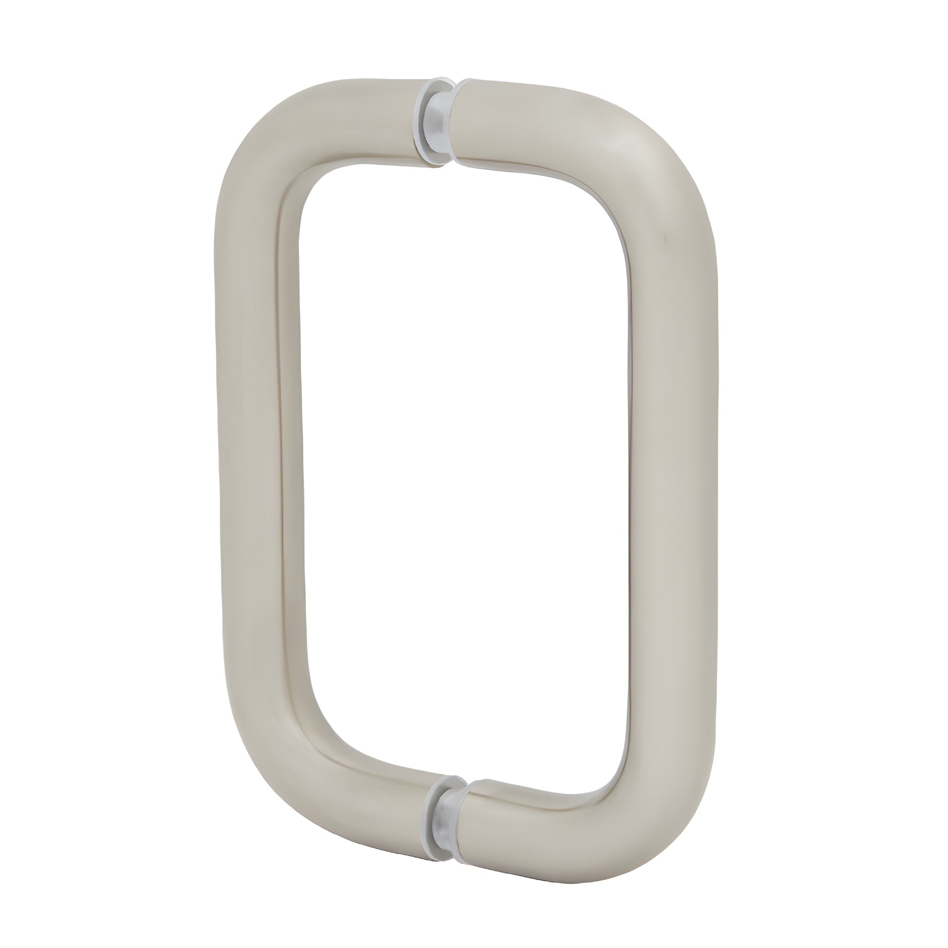 BPD6BN squared U-shaped solid brass pull handle, 3/4" dia, brushed nickel, for 1/4-1/2" glass (6" c-c)