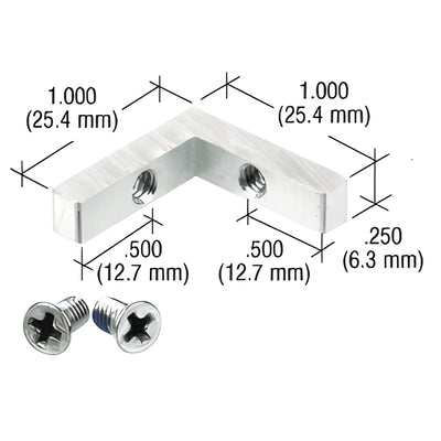 CRL Upper Corner Bracket & Screws for Fixed Glass Frames