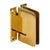 CRL Pinnacle 037 Polished Brass Wall-Mount H Back-Plate Glass Hinge