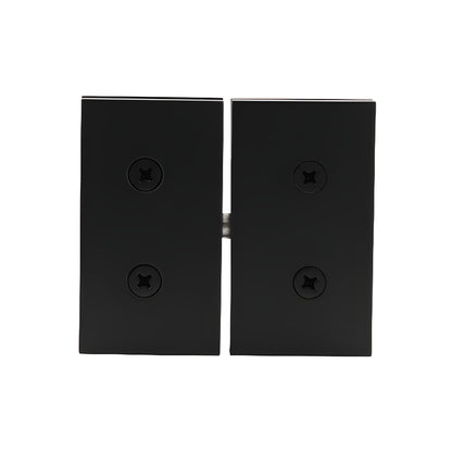 CAR02MBL matte black Cardiff squared glass-to-transom pivot hinge, brass, 8-10mm glass, 3-5/8in wide, self-centering.
