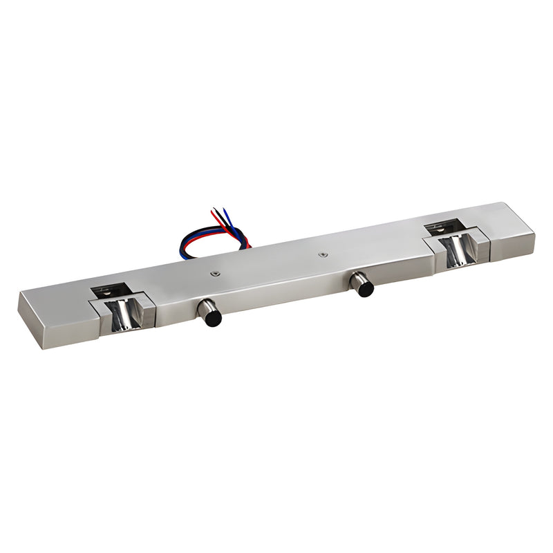 PKP2BS brushed stainless stop/strike for 1/2" tempered glass single doors with integrated door position sensor