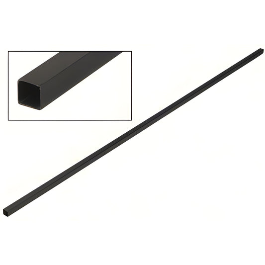 Matte black 59in brass square support bar for 1/4-1/2in glass (SKU: SQ59MBL)