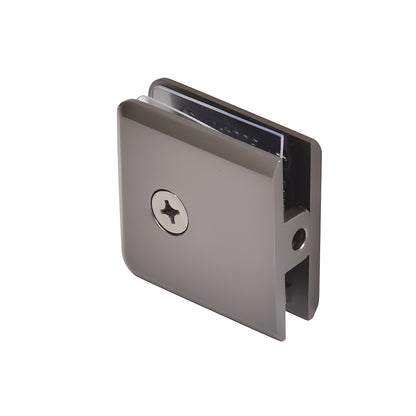 Matte gun-metal brass beveled hole-in-glass wall-mount clamp for 3/8-1/2 frameless shower glass