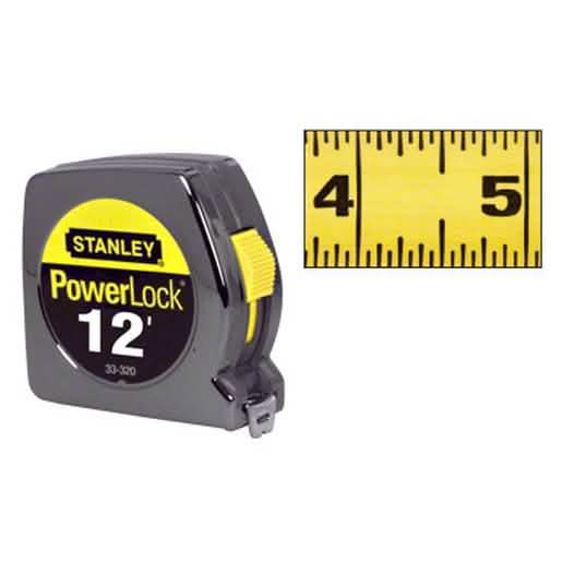CRL 12' Stanley® PowerLock® ll Tape Rule 3/4\" Wide - Durable, Precise Measuring Tool