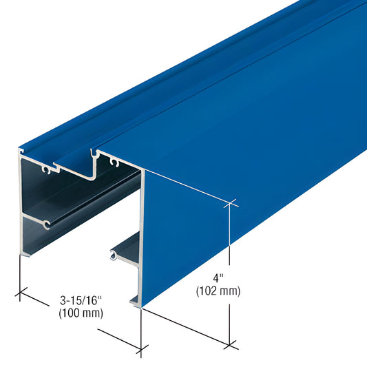 Blue custom Kynar aluminum extrusion profile, 4 in x 3-15/16 in, architectural sill (SKU S41071)