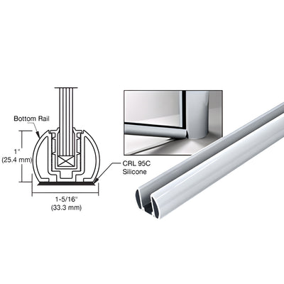 CRL Mill 241-inch Replacement Bottom Rail for Aluminum Windscreen