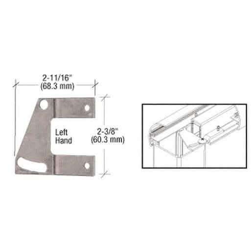 CRL Adjustable Left Hand Top Rail Fastening Plate for secure and versatile installations.