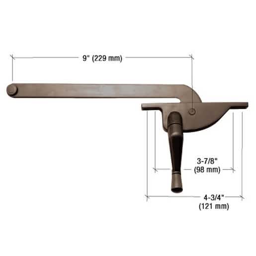 CRL Bronze 9" Right Hand Teardrop Casement Window Operator for smooth, easy operation.