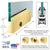 Polished Brass 12 in Tapered DRS Door Rail w/ Lock for 3/4 in Glass