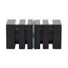 Matte black square brass back-to-back glass door knob, ribbed profile, 30mm, SKU SDK160MBL