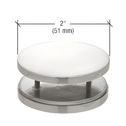 CRL MFC30 polished stainless steel 2 in (51 mm) 180 round mall front clamp for 3/8-3/4 in tempered glass