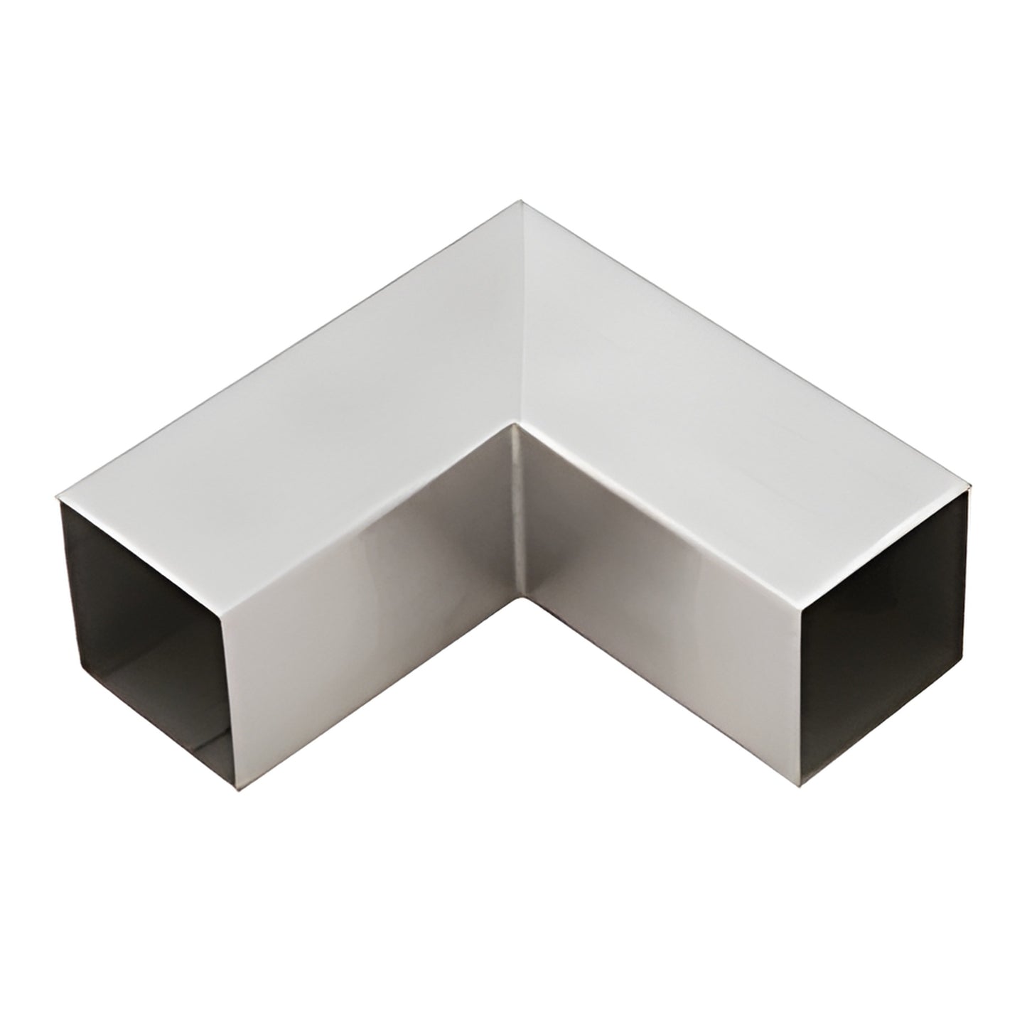 HRS15HBS brushed stainless steel 90 welded square slip-fit horizontal corner for 1-1/2" square handrail tubing.
