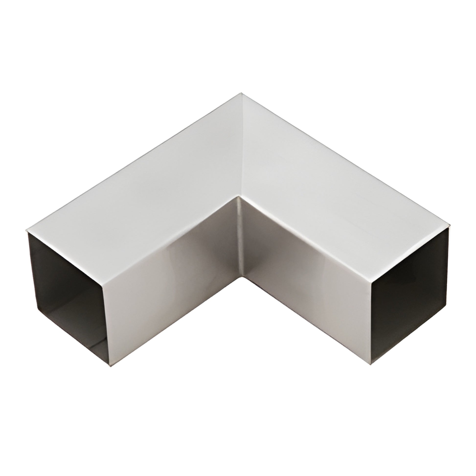 HRS15HBS brushed stainless steel 90 welded square slip-fit horizontal corner for 1-1/2" square handrail tubing.
