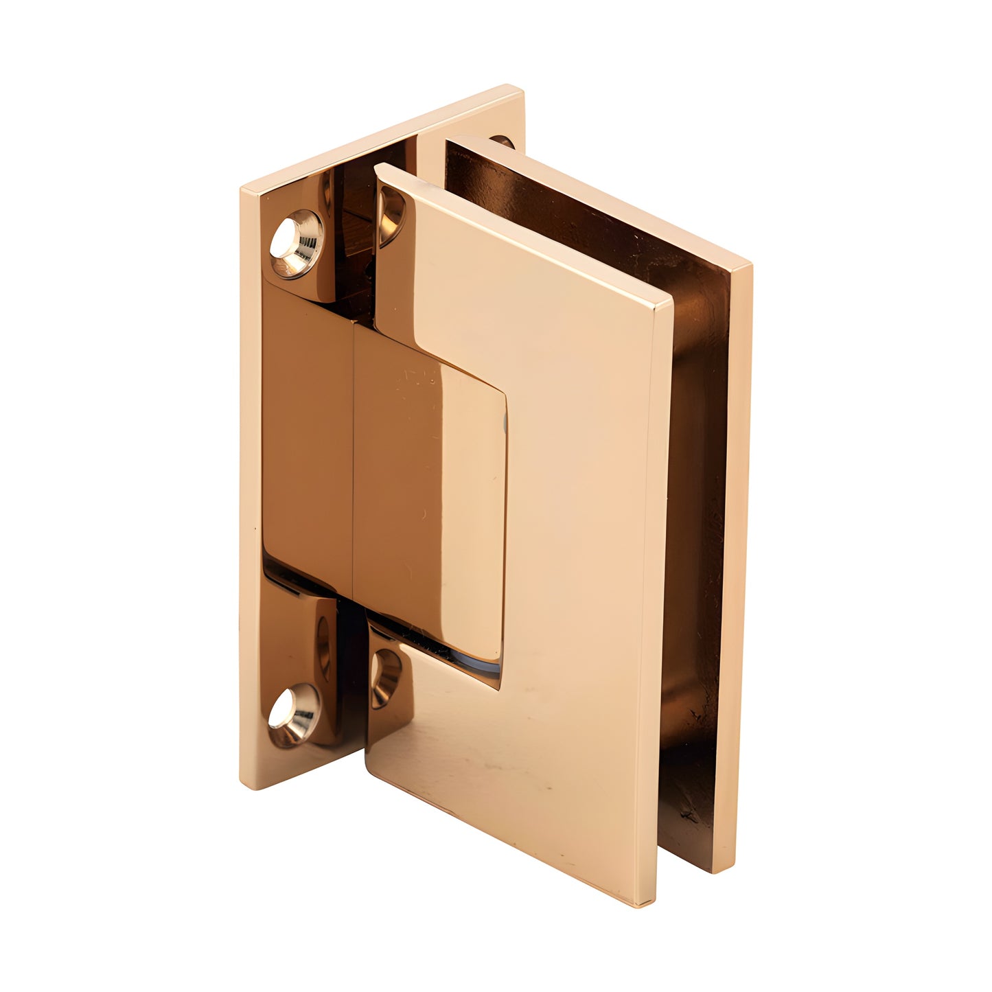 GEN037GP gold-plated brass Geneva self-centering wall-mount shower door hinge for 8-12mm glass, full back plate