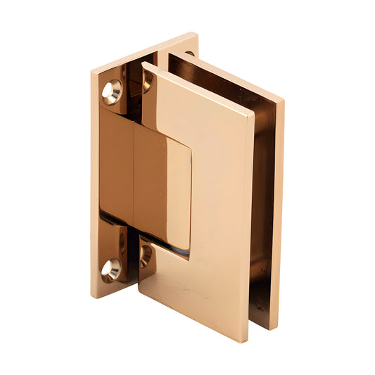 GEN037GP gold-plated brass Geneva self-centering wall-mount shower door hinge for 8-12mm glass, full back plate
