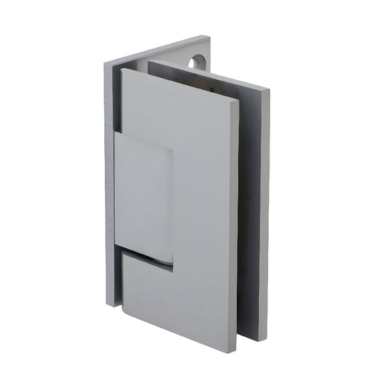 GEN344BSC adjustable brushed satin chrome brass shower door hinge, square edge, wall-mount.
