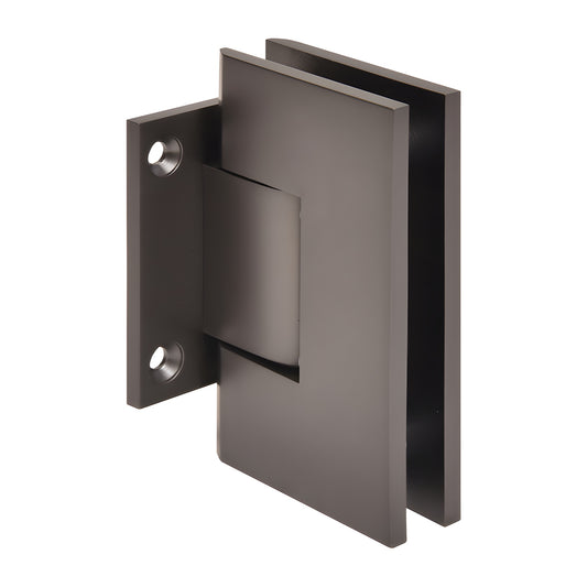 Matte gun metal brass Vienna shower hinge, wall-mount short back plate for 3/8-1/2 glass