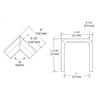 GRL107HBS: Brushed stainless steel 90 slip-fit corner for 3/4" (19 mm) cap railing, welded ready-to-install.