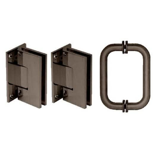 CRL Oil Rubbed Bronze Vienna Shower Pull and Hinge Set - Stylish Bathroom Hardware