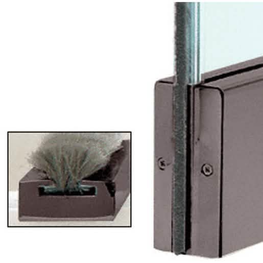 CRL Dark Bronze Weatherstrip Kit with Clear Channel for 2" Square Rail, Low Profile Design