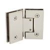 Polished nickel brass Geneva adjustable glass-to-glass shower hinge, self-centering, fits 8-12mm glass (GEN345PN)