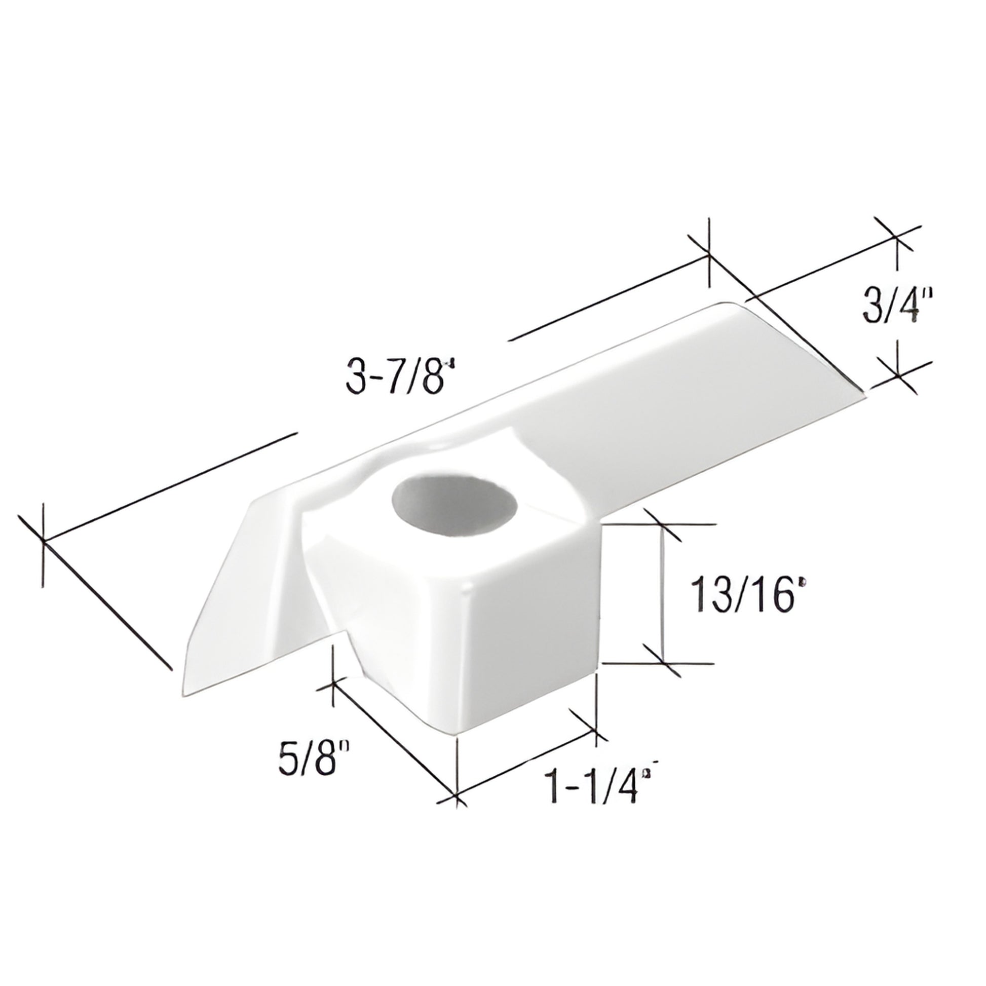 White plastic CRL casement operator cover SKU H4060, fits Pella casements, 3-7/8 in L, 13/16 in H.