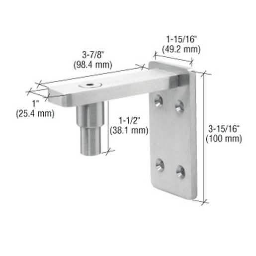 CRL Brushed Stainless Wall Mount Gate Pivot for seamless door installation and durability.