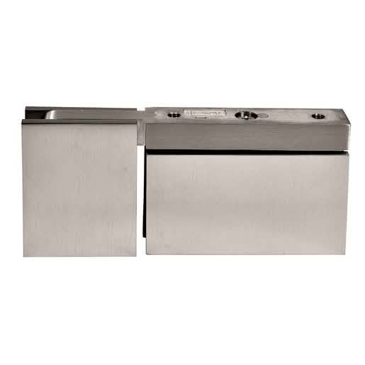 CRL Brushed Nickel Cardiff Pivot with U-Clamp Hinge for Glass Doors - Top/Bottom Mount