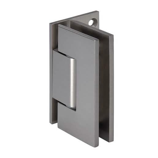 CRL Brushed Nickel Adjustable Wall Mount Offset Back Plate Hinge for Shower Doors