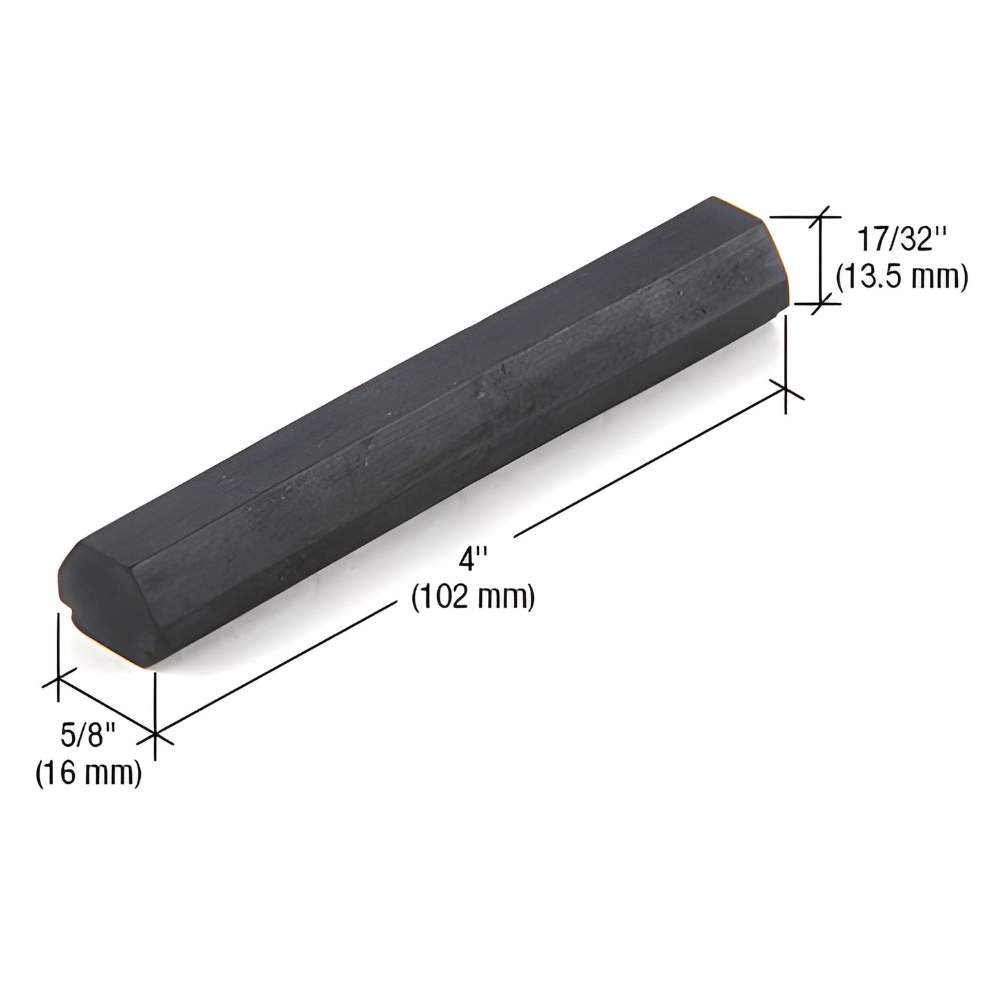 SB525 black EPDM 4" setting block for storefront/glass systems, 5/8" x 17/32", 20 per pack.