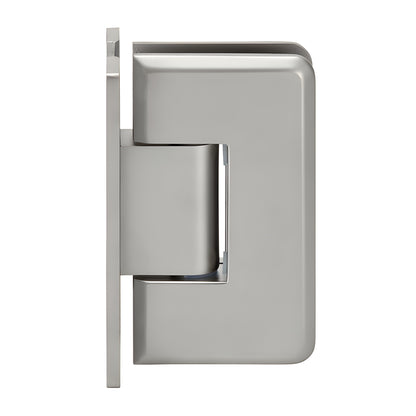 Cologne satin-nickel beveled brass shower hinge with H back plate for 3/8-1/2 glass - SKU C0L037SN