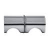 Polished chrome solid-brass Crescent back-to-back grip knob for frameless shower doors, 1" diameter (SKU SDK140CH)