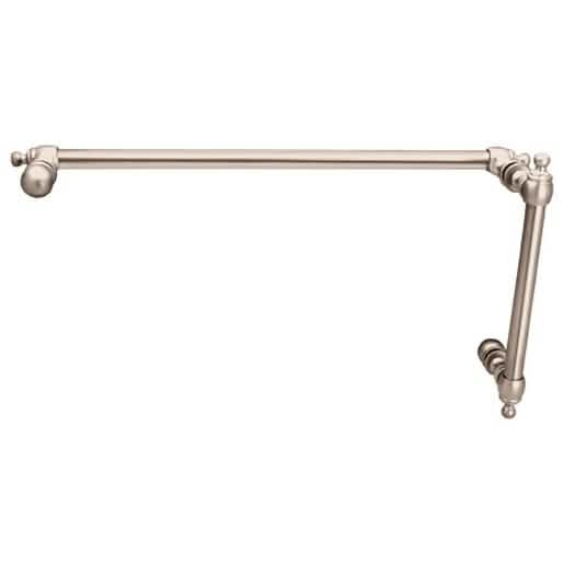 CRL Polished Nickel Colonial Style Pull Handle with 18" Towel Bar, 6" Length, Elegant Desi