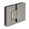 Brushed nickel adjustable glass-to-glass shower hinge GEN380BN, square-edge brass, for 8-12mm tempered glass