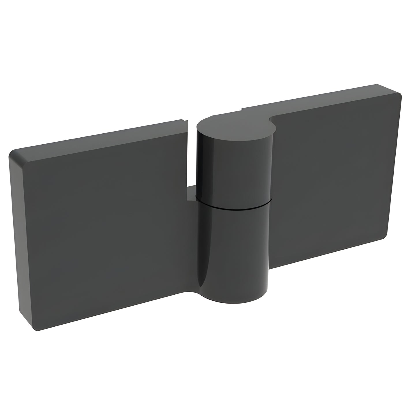 Matte black Lugano concealed glass-to-glass hinge for frameless shower doors, SKU LUG180LMBL.