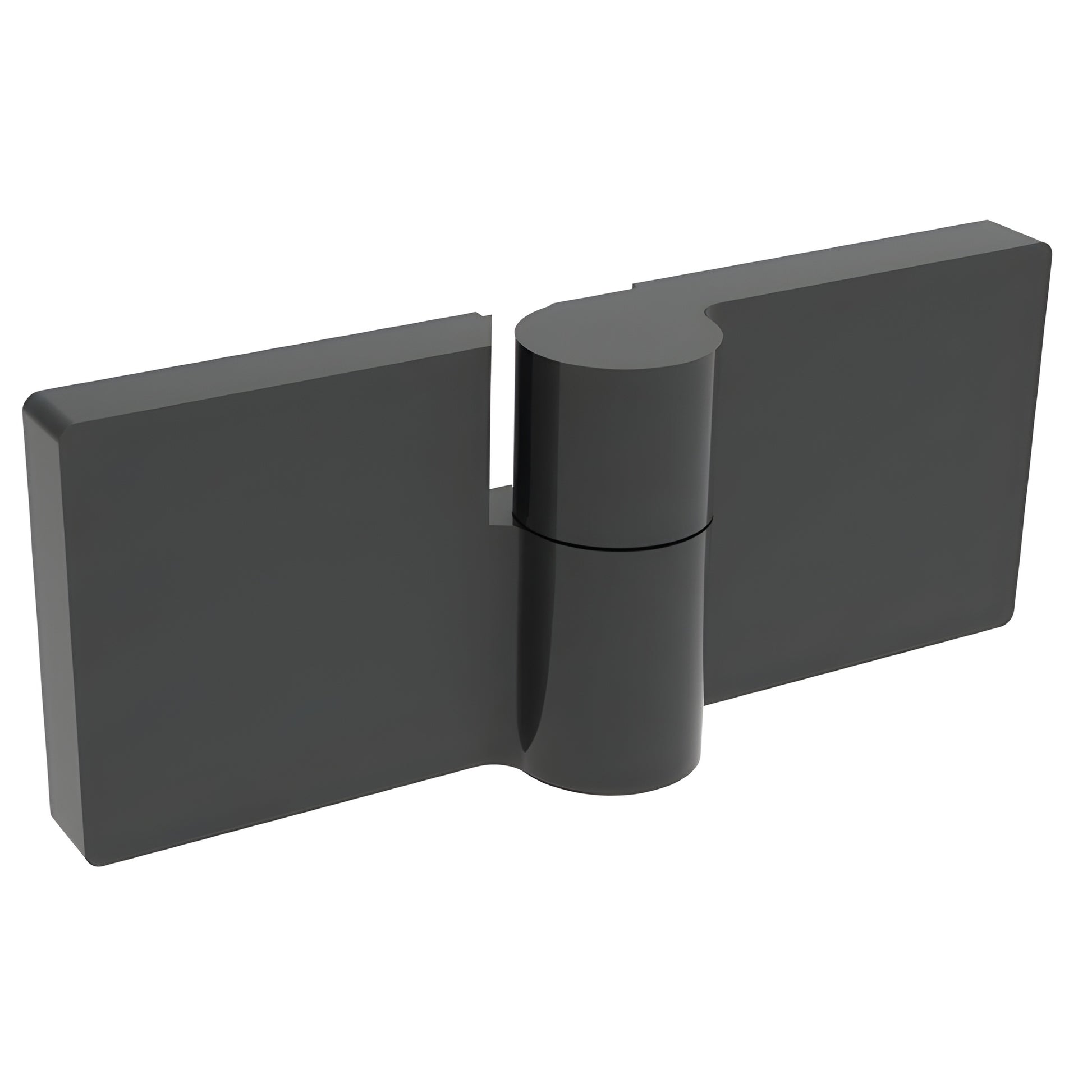 Matte black Lugano concealed glass-to-glass hinge for frameless shower doors, SKU LUG180LMBL.