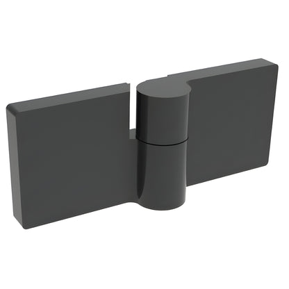 Matte black Lugano concealed glass-to-glass hinge for frameless shower doors, SKU LUG180LMBL.