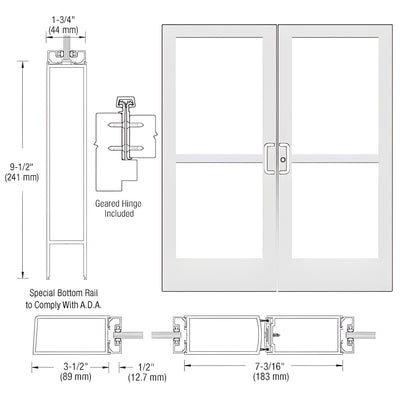 CRL-U.S. Aluminum Series 400 KYNAR Geared-Hinge Entrance Door Pair