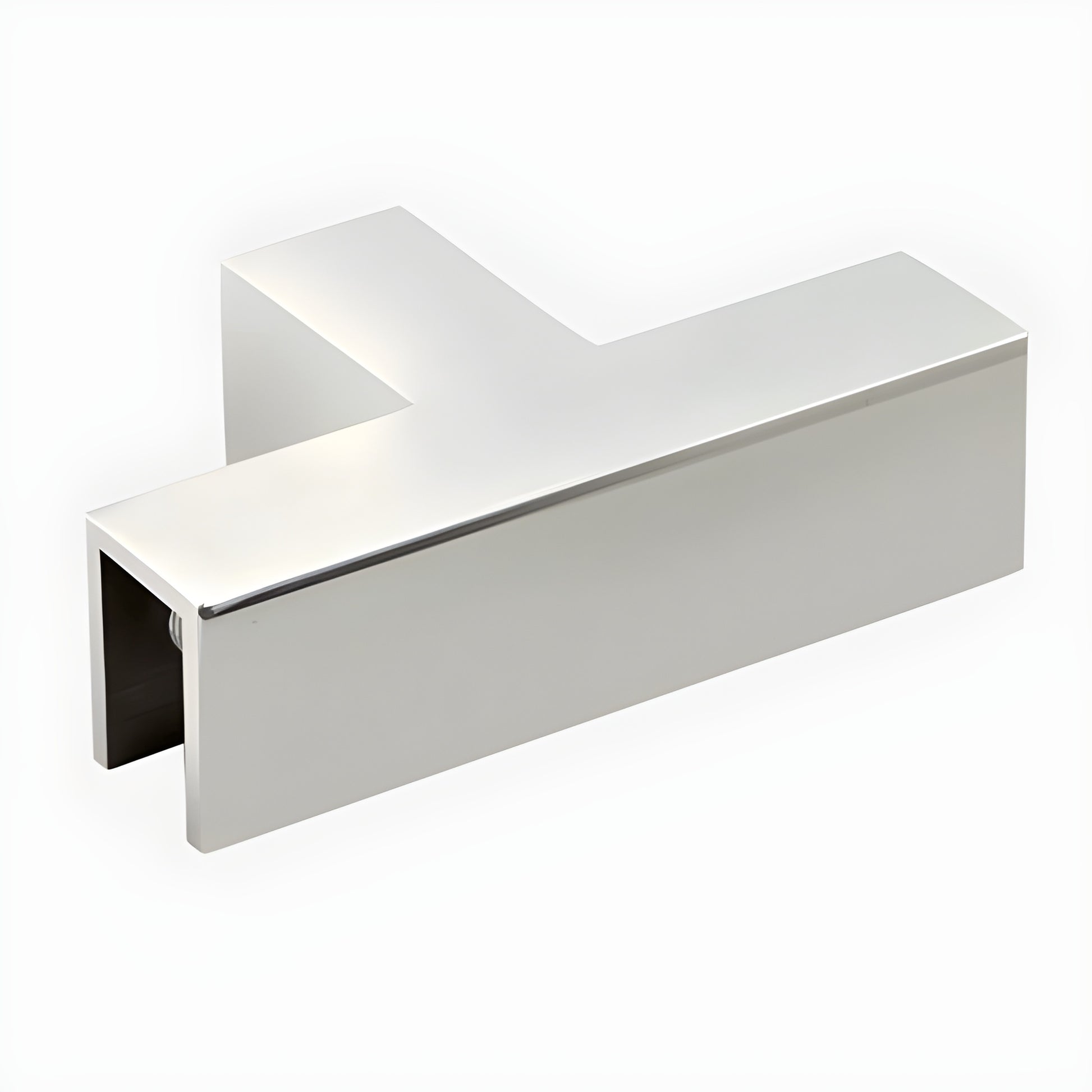 Polished chrome brass glass-to-glass T-junction clamp for 8-12 mm glass, SKU S0GCT90CH