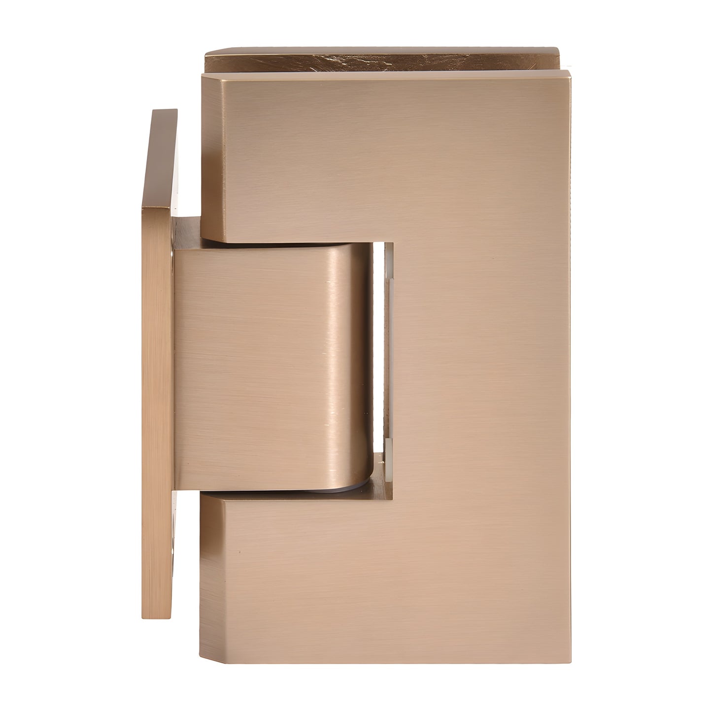 Dark brushed bronze solid-brass Vienna wall-mount shower door hinge for 3/8-1/2 glass (SKU V1E074DBBZ)