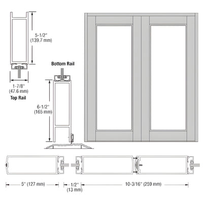 CRL-U.S. Aluminum Durafront 850 Center-Hung Entrance Door Pair