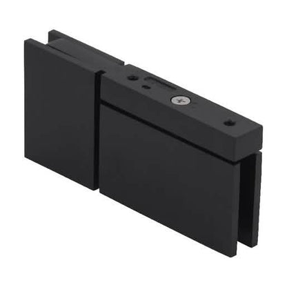 Oil Rubbed Bronze Cardiff Pivot with U-Clamp Hinge for glass doors, sleek and durable.