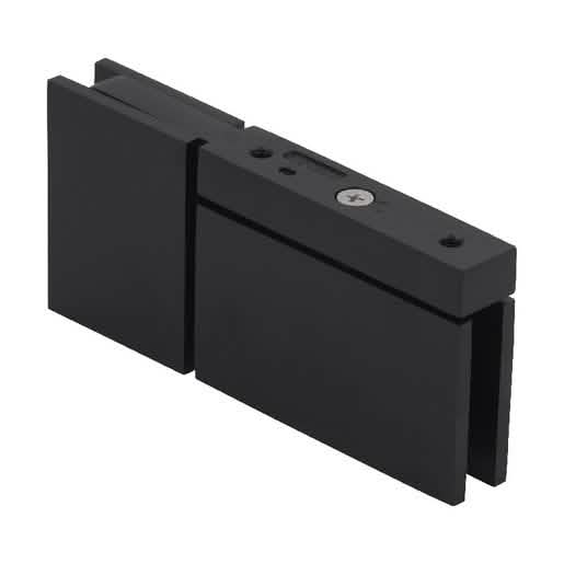 Oil Rubbed Bronze Cardiff Pivot with U-Clamp Hinge for glass doors, sleek and durable.