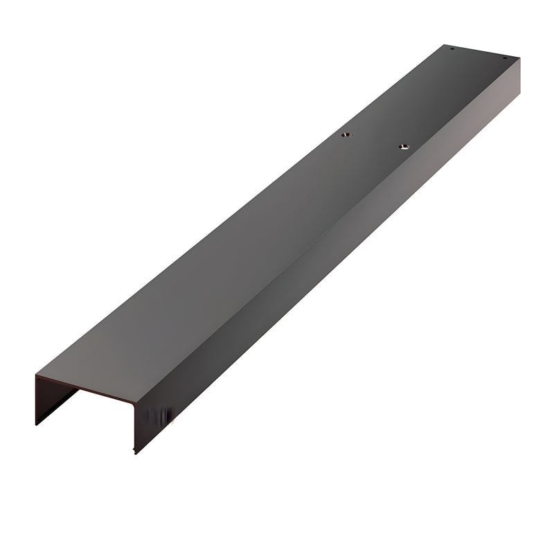 Black bronze anodized modular 48in door closer header, 4in wide, snap-in cover (SKU: DCH4DUM)