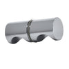 Polished chrome solid-brass Crescent back-to-back grip knob for frameless shower doors, 1" diameter (SKU SDK140CH)