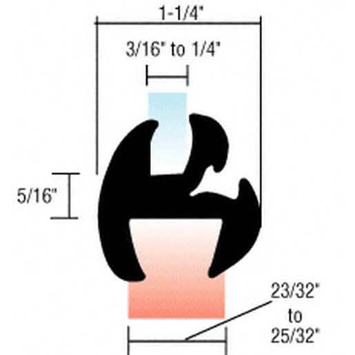 CRL Two-Piece Self-Sealing Universal Weatherstrip for Panels and Glass, Durable and Flexib