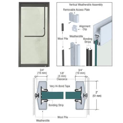 CRL Black Bronze Weatherstile Kit for 1/2" Glass Single Doors - Durable & Stylish Solution