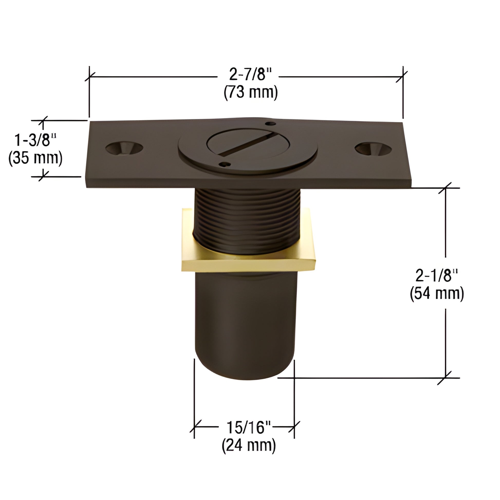 AMR209DU black bronze floor-mounted dustproof keeper with mounting plate for 5/8" (16mm) plunger, locking option